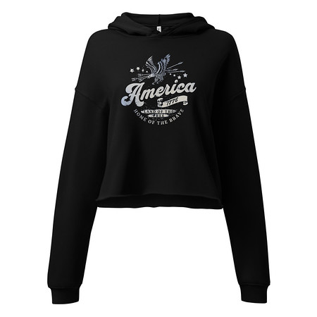 [ID: 317-G61] America 1776 Women's Cropped Hoodie