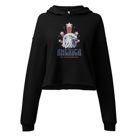 [ID: 317-G63] America Women's Cropped Hoodie
