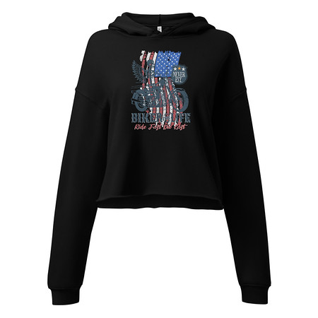 [ID: 317-G65] American Biker for Life Women's Cropped Hoodie