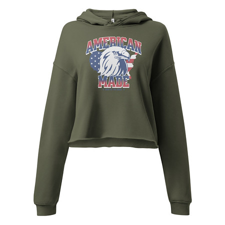 [ID: 317-G76] American Made Women's Cropped Hoodie