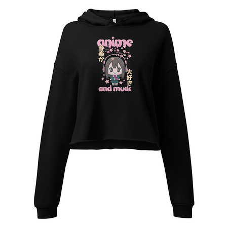 [ID: 317-G86] Anime and Music Women's Cropped Hoodie