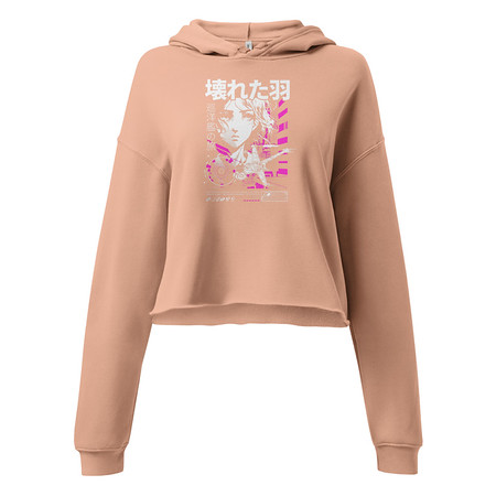 [ID: 317-G87] Anime Broken Wings - Neon Japanese Style Women's Cropped Hoodie