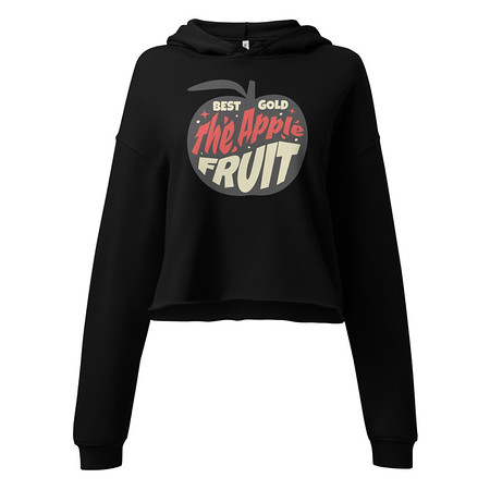 [ID: 317-G97] Apple Fruit - Typographic Lettering Women's Cropped Hoodie