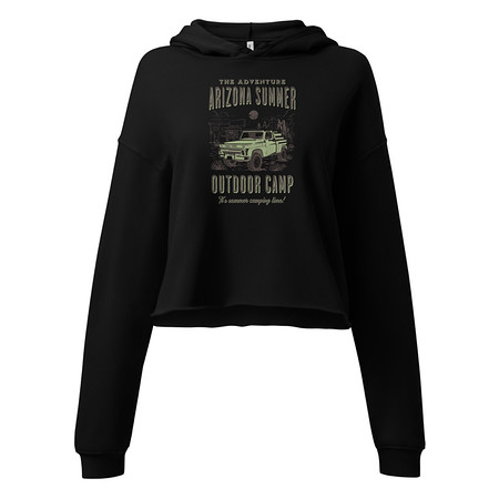 [ID: 317-G100] Arizona Outdoor Camp - Classic Truck Women's Cropped Hoodie