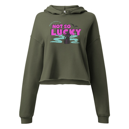[ID: 317-G127] Bad Luck Kitty - Halloween Women's Cropped Hoodie