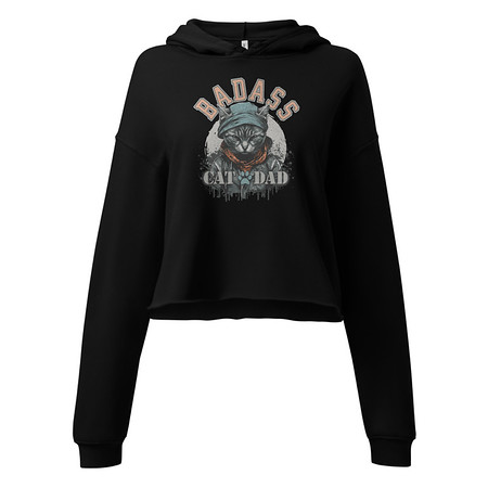 [ID: 317-G129] BADASS CAT DAT Women's Cropped Hoodie