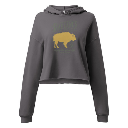 [ID: 317-G131] Badlands National Park - Bison Women's Cropped Hoodie