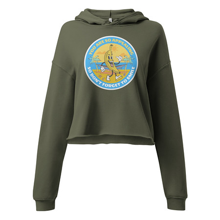 [ID: 317-G135] Banana project _-) Women's Cropped Hoodie