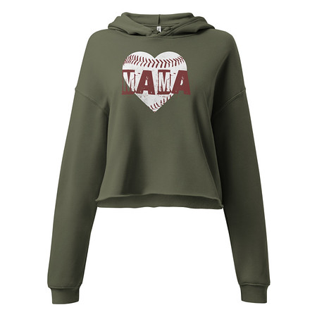 [ID: 317-G142] Baseball MAMA Women's Cropped Hoodie