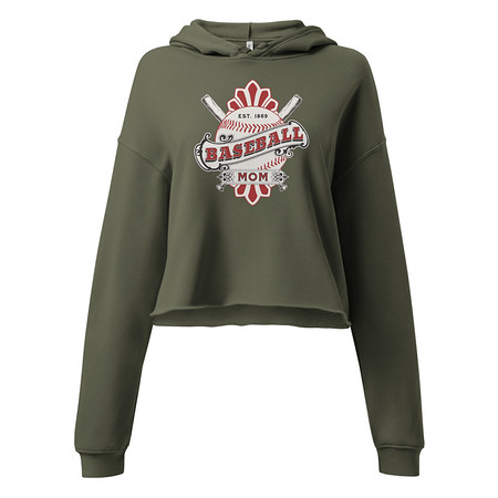 [ID: 317-G144] Baseball Mom Women's Cropped Hoodie