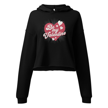 [ID: 317-G158] Be my Valentine - Love Heart Women's Cropped Hoodie