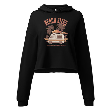 [ID: 317-G162] Beach Bites Women's Cropped Hoodie