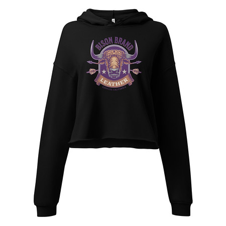 [ID: 317-G211] Bison Brand Leather - Animal Women's Cropped Hoodie