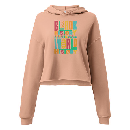 [ID: 317-G218] Black History Is World History - Colorful Typography Women's Cropped Hoodie