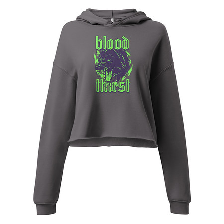 [ID: 317-G238] Blood Thirst - Neon Dog Women's Cropped Hoodie