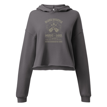[ID: 317-G243] Blues Music from the Soul - Guitar Women's Cropped Hoodie