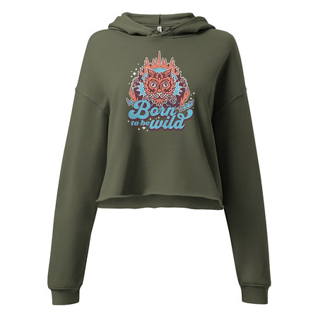 [ID: 317-G263] Born to be Wild - Tiger Women's Cropped Hoodie