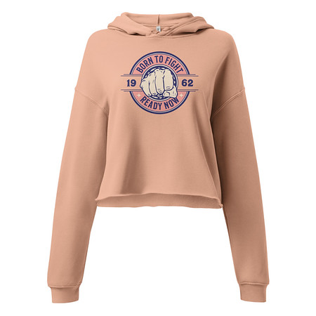 [ID: 317-G265] Born to Fight - Fist Women's Cropped Hoodie