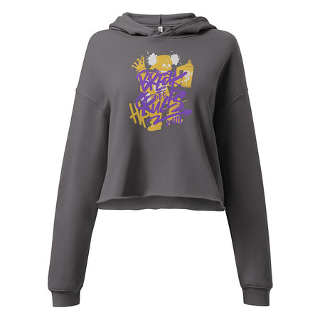 [ID: 317-G282] Break the Rules Graffiti - Spray Paint Women's Cropped Hoodie
