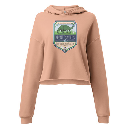 [ID: 317-G288] Brontosaurus Conservation Society Women's Cropped Hoodie