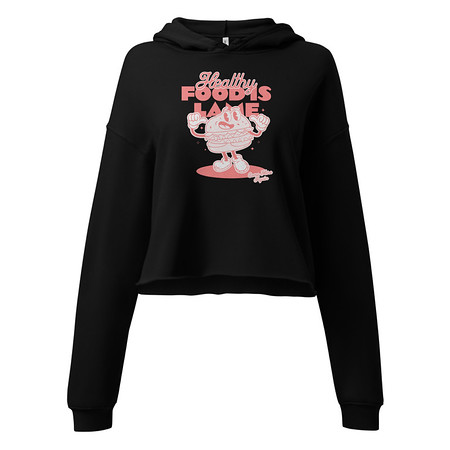 [ID: 317-G296] Burger Mascot Women's Cropped Hoodie