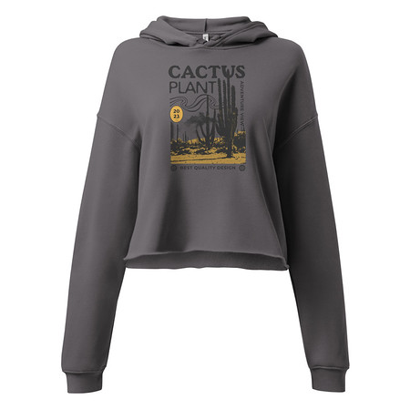 [ID: 317-G304] Cacus Plant - Desert Women's Cropped Hoodie