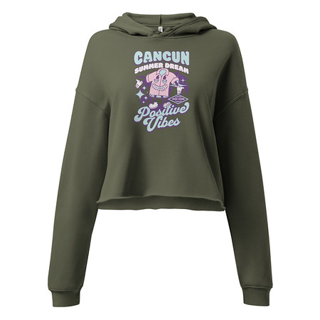 [ID: 317-G330] Cancun Positive Vibes Women's Cropped Hoodie