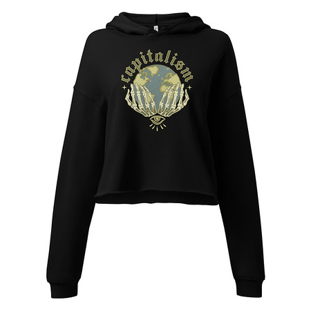 [ID: 317-G333] Capitalism - Earth Women's Cropped Hoodie