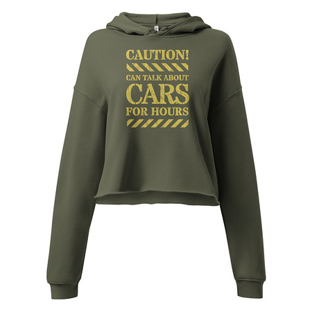 [ID: 317-G351] Caution Signs - Yellow Traffic Sign Women's Cropped Hoodie