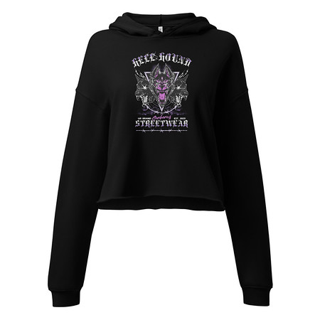 [ID: 317-G354] Cerberus Hell Hound Streetwear - Dark Aesthetic Women's Cropped Hoodie