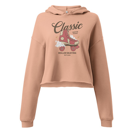 [ID: 317-G384] Classic Roller Skating - Sports Apparel Women's Cropped Hoodie