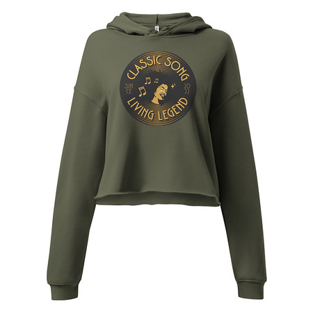 [ID: 317-G385] Classic Song - Music Record Women's Cropped Hoodie