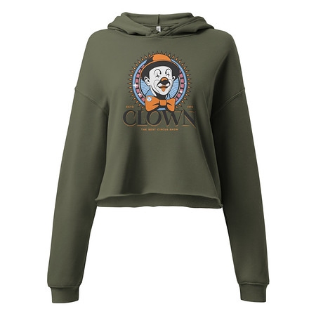 [ID: 317-G388] CLOWN LOGO Women's Cropped Hoodie