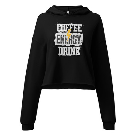 [ID: 317-G400] Coffee Energy Drink - Grunge Bolt Women's Cropped Hoodie