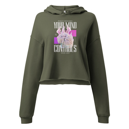 [ID: 317-G414] Control your Mind Women's Cropped Hoodie