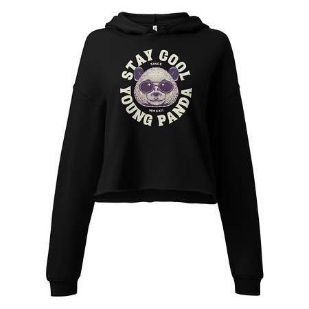 [ID: 317-G416] Cool Panda with Sunglasses -  Women's Cropped Hoodie