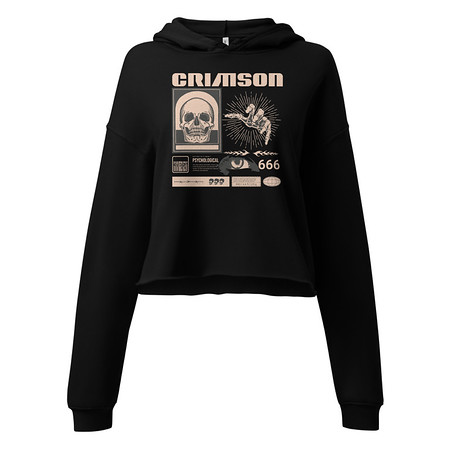 [ID: 317-G438] Crimson Women's Cropped Hoodie