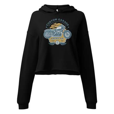 [ID: 317-G443] Custom Garage - Motorcycle Women's Cropped Hoodie
