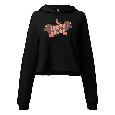 [ID: 317-G452] Cute Happy Ghost Women's Cropped Hoodie