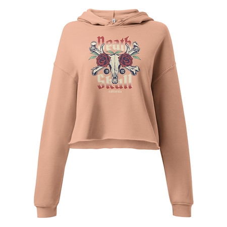 [ID: 317-G482] Death Skull - Flower Women's Cropped Hoodie