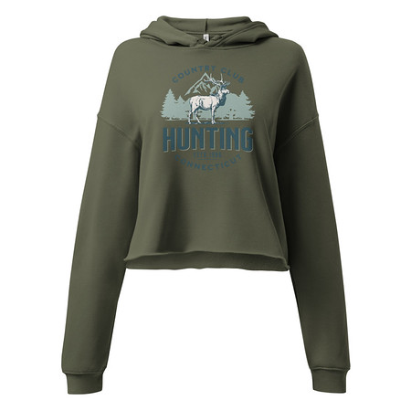[ID: 317-G483] Deer Hunting Country Club  Women's Cropped Hoodie