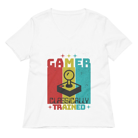 [ID: 782-G5] 25 Years of Being A Gamer Women's Relaxed V-Neck T-Shirt