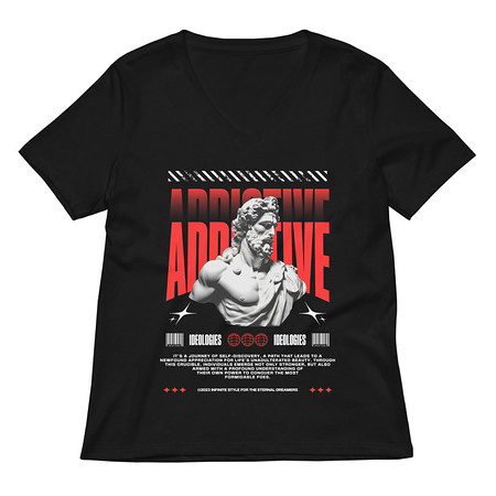 [ID: 782-G22] Addictive Women's Relaxed V-Neck T-Shirt