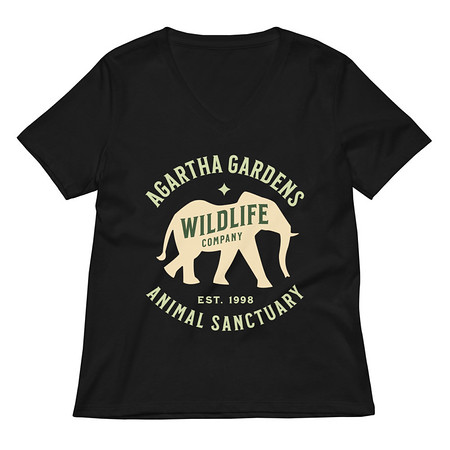 [ID: 782-G33] Agartha Gardens Wildlife - Animal Sanctuary Women's Relaxed V-Neck T-Shirt