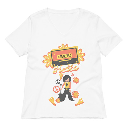 [ID: 782-G39] Alien Records  Women's Relaxed V-Neck T-Shirt