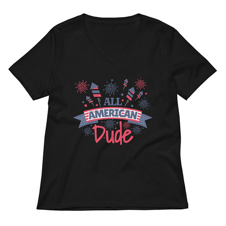 [ID: 782-G42] All American Women's Relaxed V-Neck T-Shirt