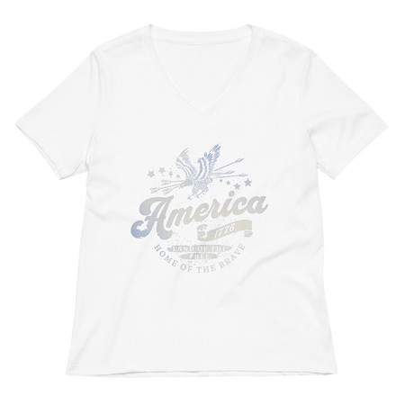 [ID: 782-G61] America 1776 Women's Relaxed V-Neck T-Shirt