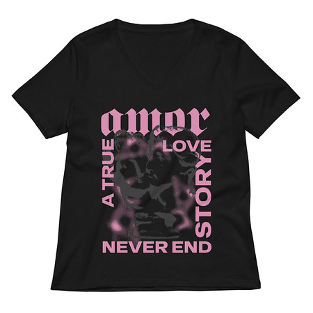 [ID: 782-G77] Amor Women's Relaxed V-Neck T-Shirt