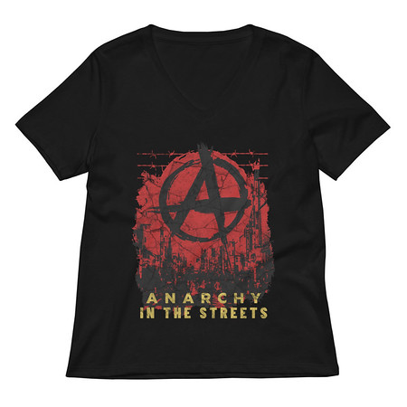 [ID: 782-G78] Anarchy In The Street Women's Relaxed V-Neck T-Shirt