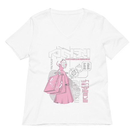 [ID: 782-G91] Anti Consumerism - Futuristic Women's Relaxed V-Neck T-Shirt